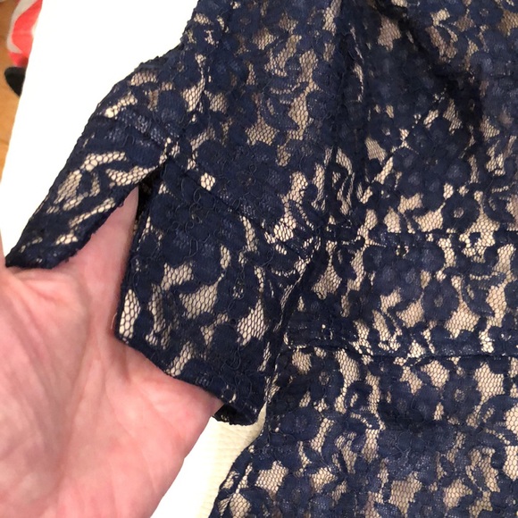 ABS Allen Schwartz navy lace fit-n-flare dress - Picture 4 of 9